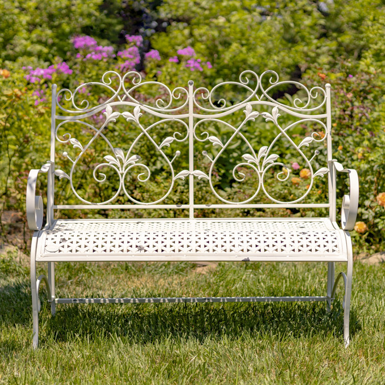 White iron bench outdoor new arrivals